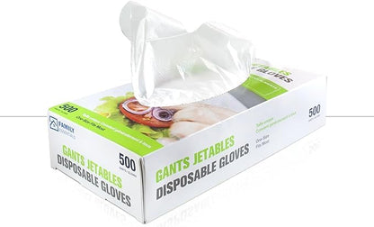 Disposable Gloves - Poly Ethylene(PE) - transparent - 500 Pcs./Box - 20 Boxes/Case (10,000 Pcs.)