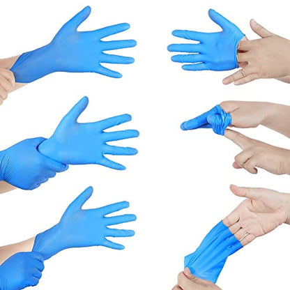 Disposable Vinyl Gloves - Blue Color - 4mil Thick - 100 Pcs./Box - 10 Boxes/case (1000 Pcs./Case)