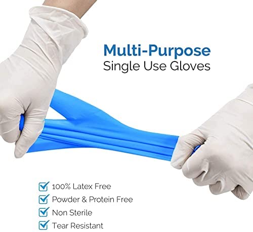 Disposable Vinyl Gloves - Blue Color - 4mil Thick - 100 Pcs./Box - 10 Boxes/case (1000 Pcs./Case)