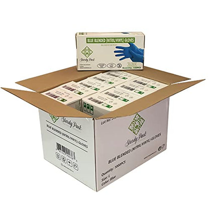 Disposable Vinyl Gloves - Blue Color - 4mil Thick - 100 Pcs./Box - 10 Boxes/case (1000 Pcs./Case)