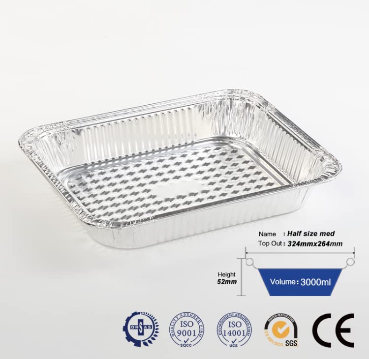 Disposable Aluminum 12.7 X 10.4 X 2.5 Inch Foil Pans (Pack of 10) - Tin Half Size Steam Table Aluminum Trays