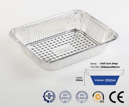 Disposable Aluminum 12.7 X 10.4 X 2.5 Inch Foil Pans (Pack of 10) - Tin Half Size Steam Table Aluminum Trays