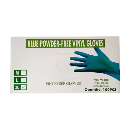 Disposable Vinyl Gloves - Blue Color - 4mil Thick - 100 Pcs./Box