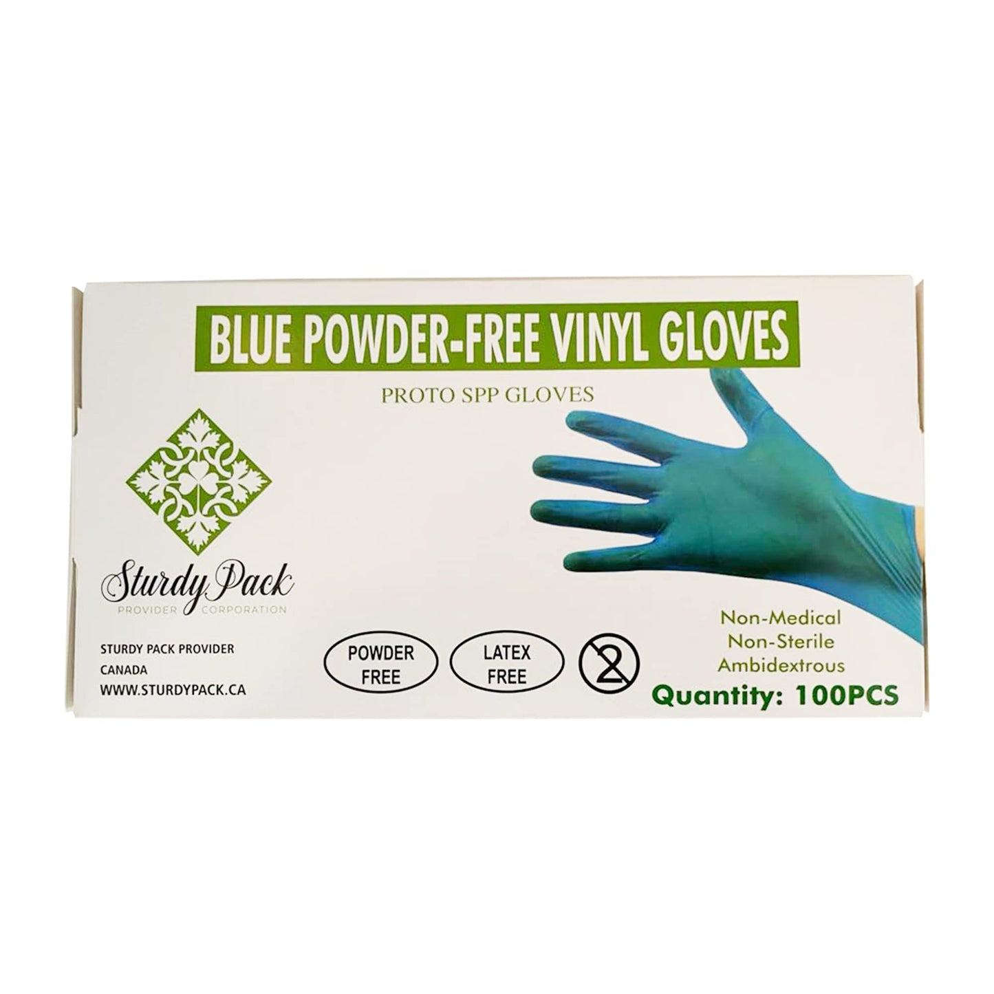 Disposable Vinyl Gloves - Blue Color - 4mil Thick - 100 Pcs./Box