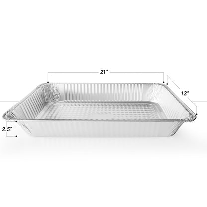 Disposable Full Size Medium(21"x13"x2.5") Aluminum Tray / Steam Table Pan - Without Lids- 50 Pcs./Case