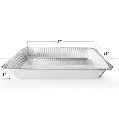 Disposable Full Size Shallow(21"x13"x2") Aluminum Tray / Steam Table Pan - Without Lid- 50 Pcs./Case