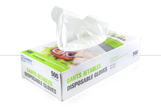 Disposable Gloves - Poly Ethylene(PE) - transparent - 500 Pcs./Box