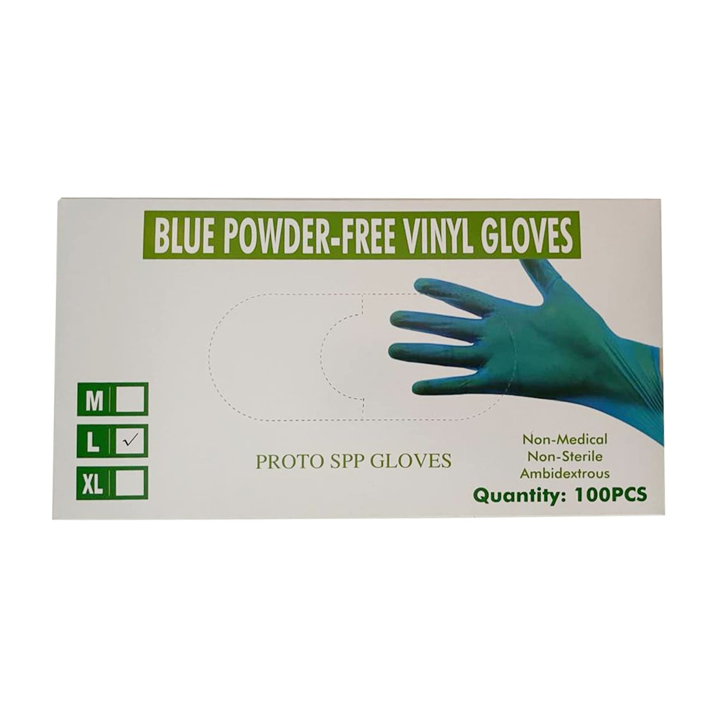 Disposable Vinyl Gloves - Blue Color - 4mil Thick - 100 Pcs./Box