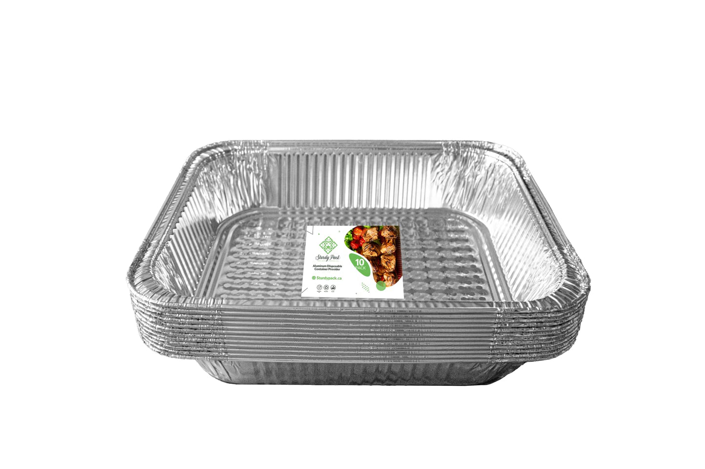 Disposable Aluminum 12.7 X 10.4 X 2.5 Inch Foil Pans (Pack of 10) - Tin Half Size Steam Table Aluminum Trays