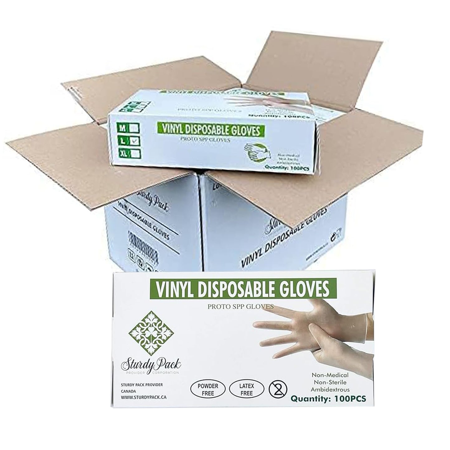 Disposable Vinyl Gloves - Clear - 4mil Thick - 100 Pcs./Box-10 Boxes/case (1000 Pcs./Case)