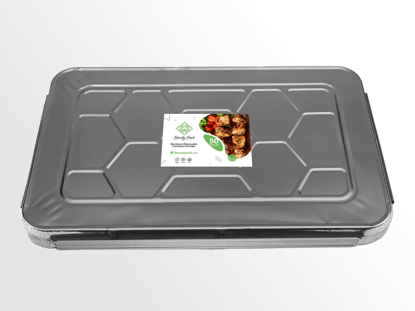 Disposable Full Size(21"x13") Lid- For Full size Aluminum Tray/Steam Table Pans- 50 Pcs./Case