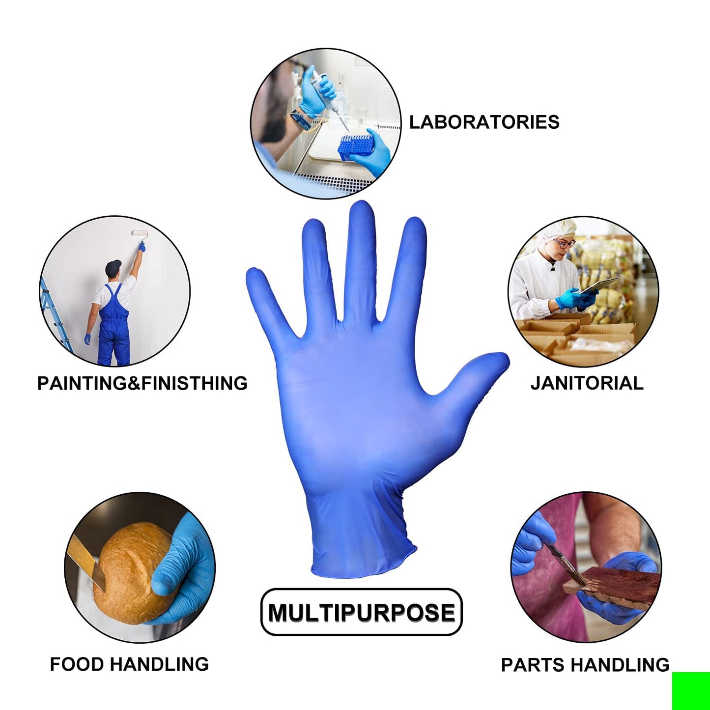 Disposable Nitrile/Vinyl Blended Gloves, Blue Color, 4mil Thick - 100 Pcs./Box