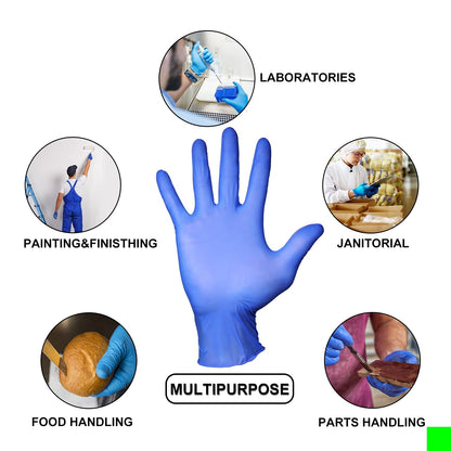 Disposable Nitrile/Vinyl Blended Gloves, Blue Color, 4mil Thick - 100 Pcs./Box-10 Boxes/Case(1000 Pcs./Case)