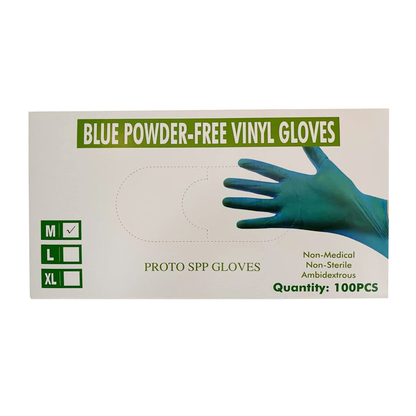 Disposable Vinyl Gloves - Blue Color - 4mil Thick - 100 Pcs./Box