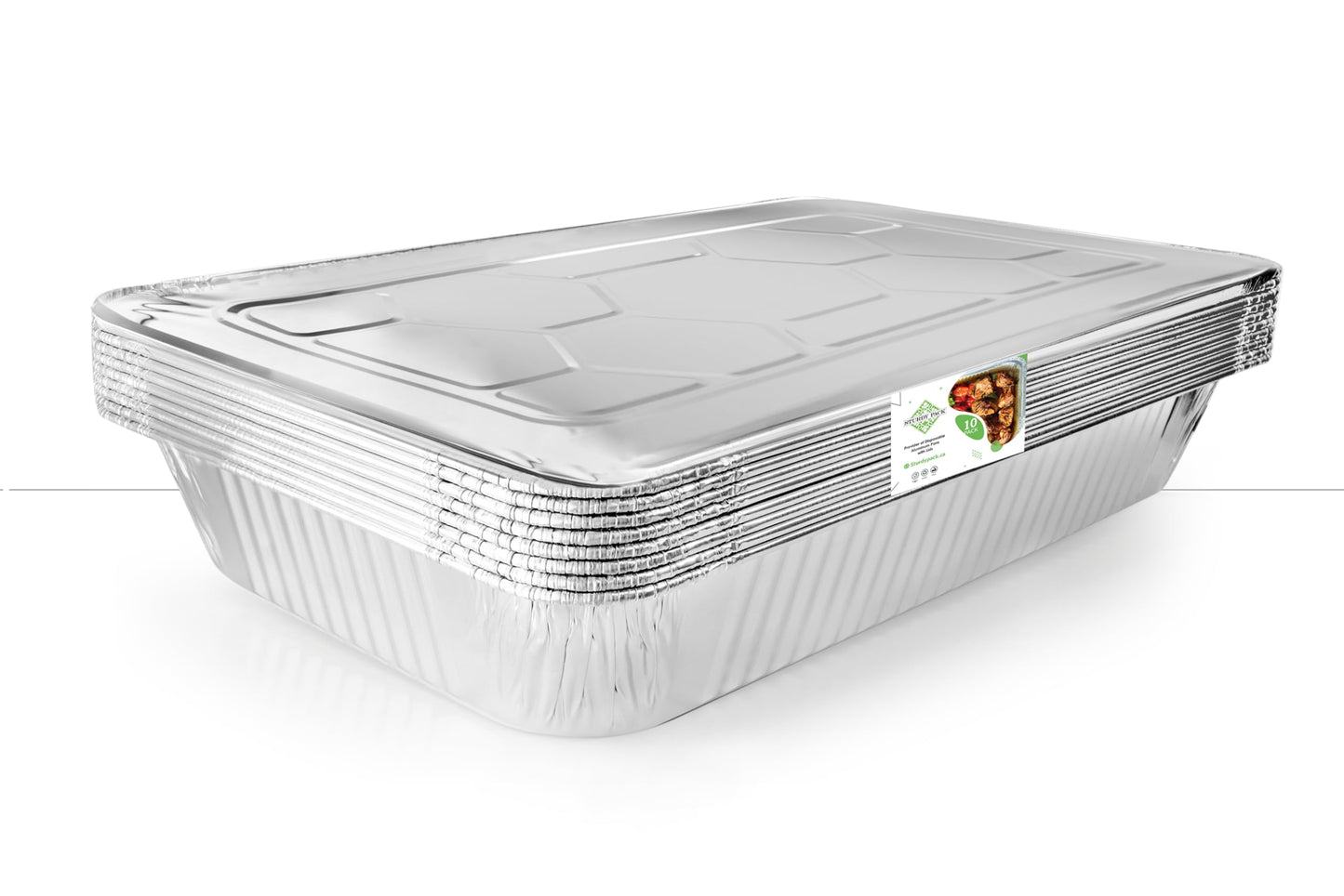 Disposable Full Size Deep(21"x13"x3") Aluminum Tray/Steam Table Pan - with Lids