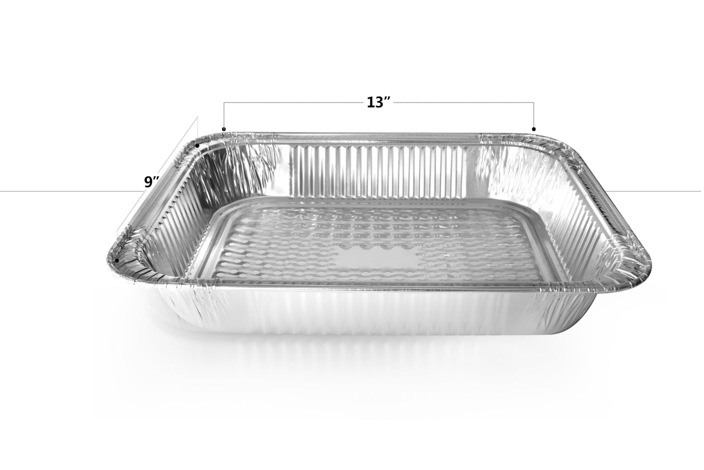 Disposable Half Size Shallow(9"x13"x1.5")  Aluminum Tray / Steam Table Pans - Without Lids - 100 Psc./Case