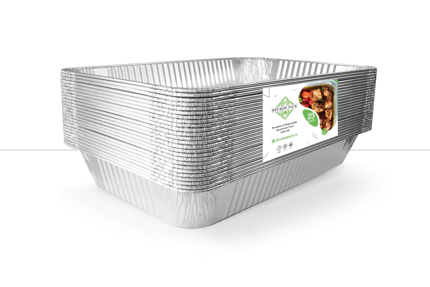 Disposable Full Size Deep(21"x13"x3") Aluminum Tray / Steam Table Pans - Without Lid