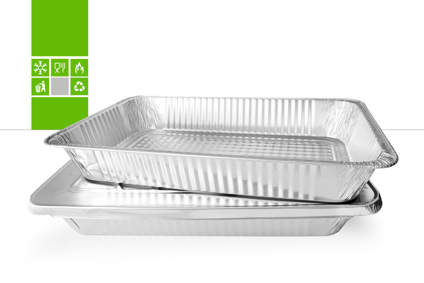 Disposable Full Size Deep(21"x13"x3") Aluminum Tray / Steam Table Pans - Without Lid