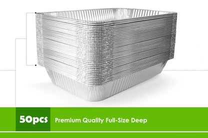 Disposable Full Size Deep(21"x13"x3") Aluminum Tray / Steam Table Pans - Without Lid