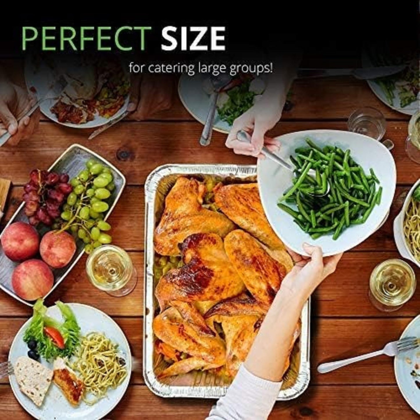 Disposable Full Size Shallow(21"x13"x2") Aluminum Tray / Steam Table Pan - Without Lid- 50 Pcs./Case