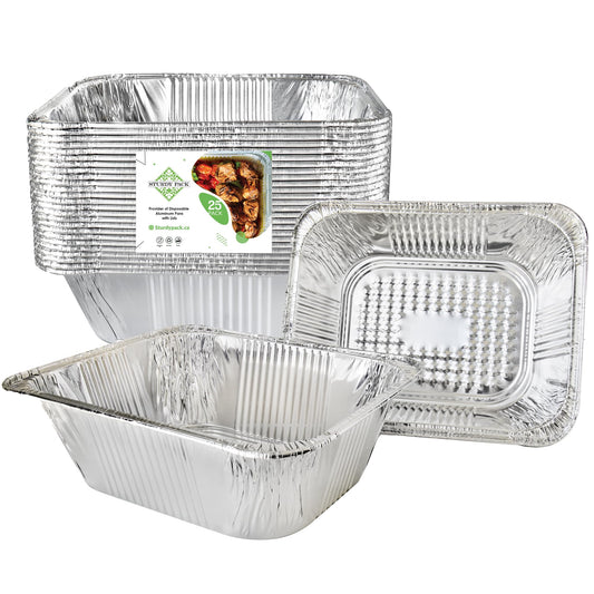 Disposable Half Size Extra Deep(9"x13"x4.2") Aluminum Tray/Steam Table Pan- Without Lid- 25 Pcs./Pack