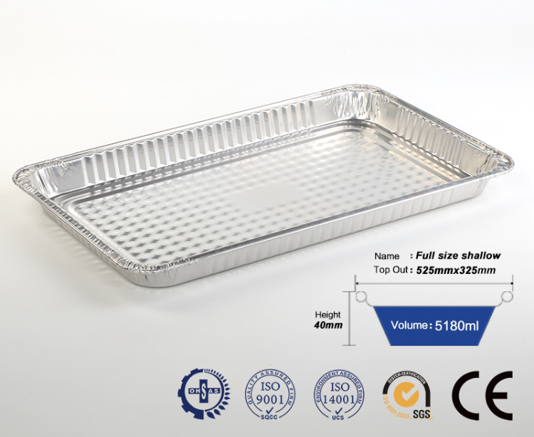 Disposable Full Size Shallow(21"x13"x2") Aluminum Tray / Steam Table Pan - Without Lid- 50 Pcs./Case