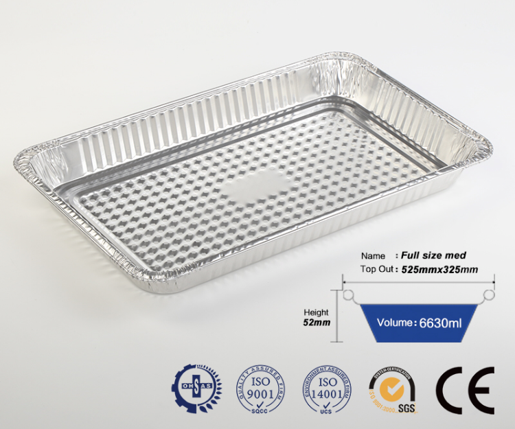 Disposable Full Size Medium(21"x13"x2.5") Aluminum Tray / Steam Table Pan - Without Lids- 50 Pcs./Case