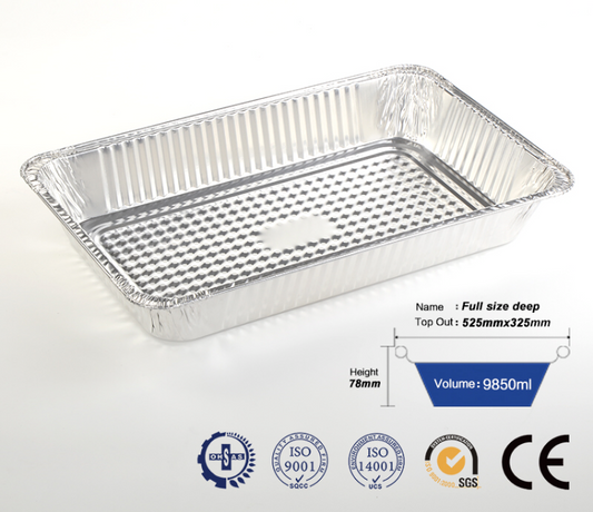 Disposable Full Size Deep(21"x13"x3") Aluminum Tray / Steam Table Pans - Without Lid