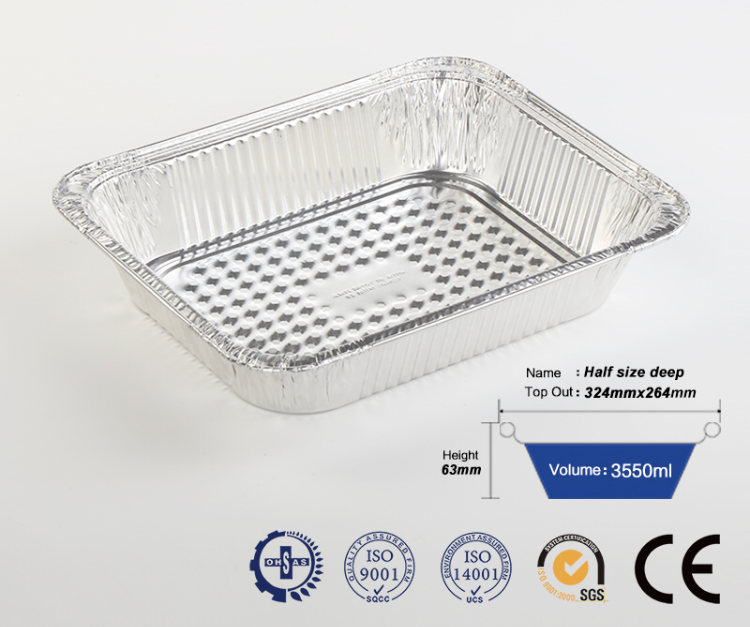 Disposable Half Size Deep(9"x13"x2.5") Aluminum Tray/Steam Table Pan- Without Lid