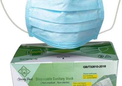 Disposable 3-Ply Blue Face Masks For Adults- 50 Pcs./Box