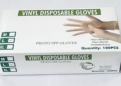 Disposable Vinyl Gloves - Clear - 4mil Thick  - 100 Pcs./Box