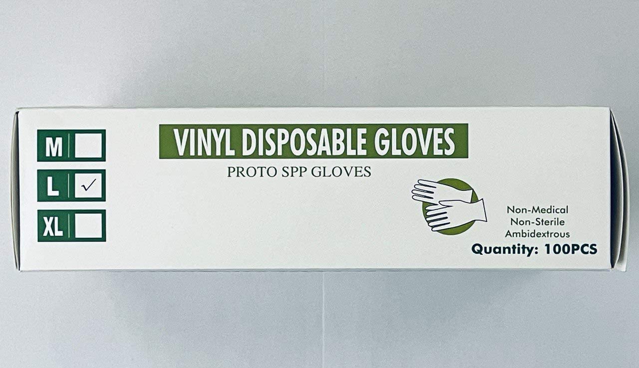 Disposable Vinyl Gloves - Clear - 4mil Thick  - 100 Pcs./Box