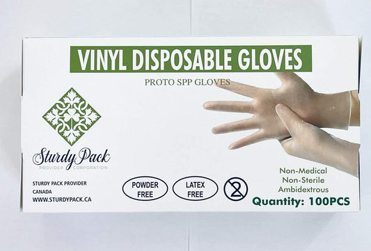 Disposable Vinyl Gloves - Clear - 4mil Thick  - 100 Pcs./Box